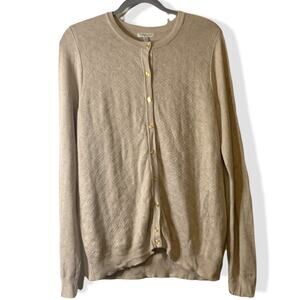 Croft & Barrow Cream Patterned Button Up Women’s Cardigan Medium